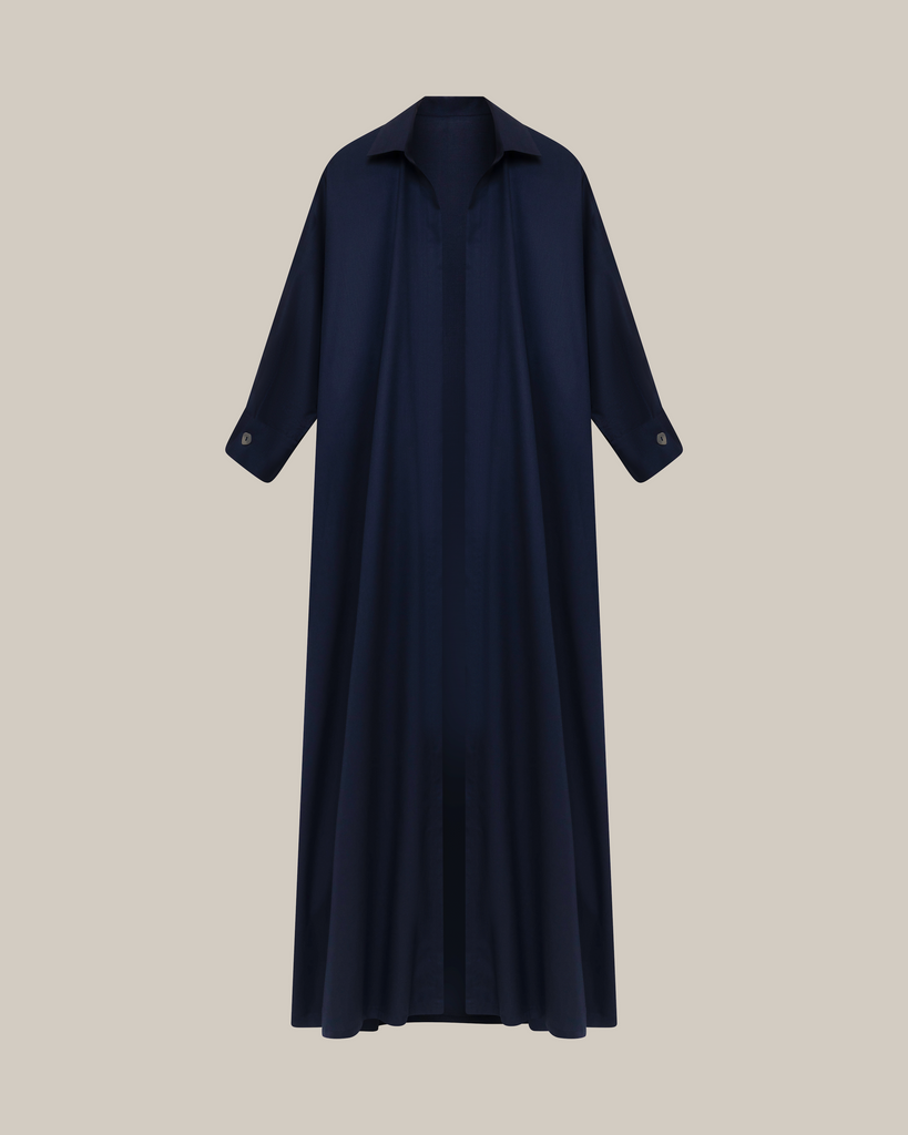 Relaxed Fit Shirt Abaya blue