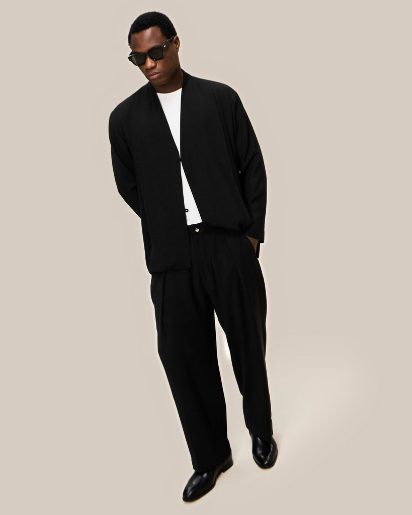 Pleated Jacket & Relaxed Fit Pleated Pants