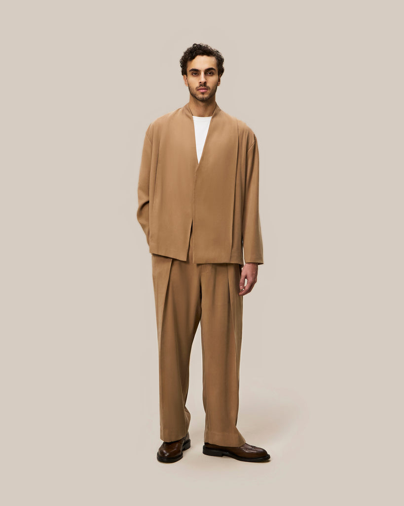 Pleated Jacket & Relaxed Fit Pleated Pants