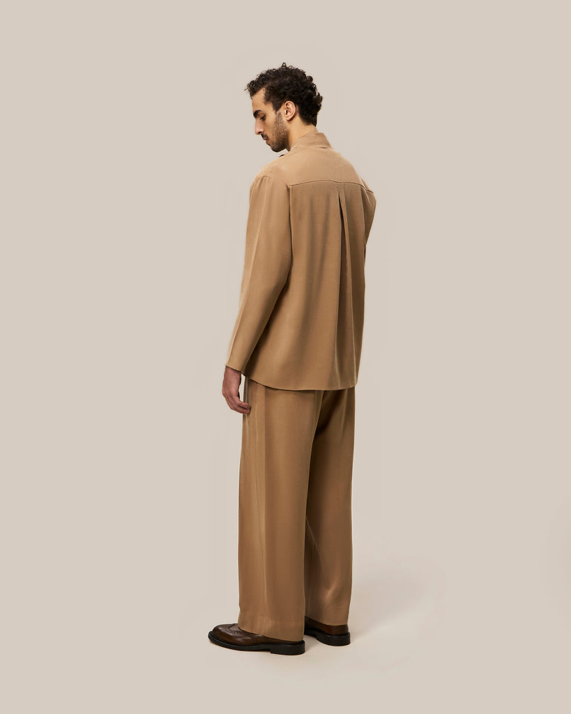 Pleated Jacket & Relaxed Fit Pleated Pants
