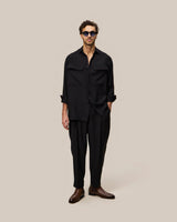 Blend Modal Shirt & Wide Fit Pleated Pants
