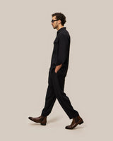 Blend Modal Shirt & Wide Fit Pleated Pants