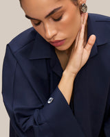 Relaxed Fit Shirt Abaya blue