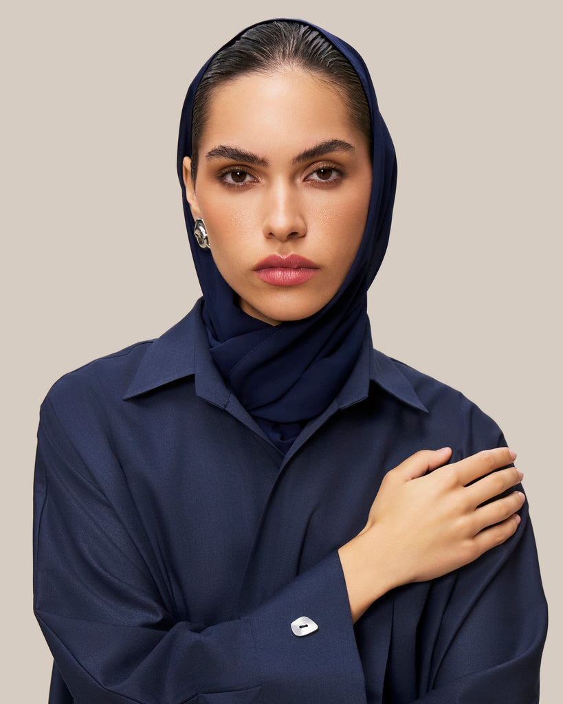 Relaxed Fit Shirt Abaya blue