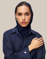 Relaxed Fit Shirt Abaya blue