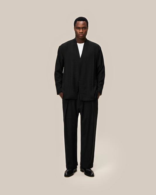 Pleated Jacket & Relaxed Fit Pleated Pants